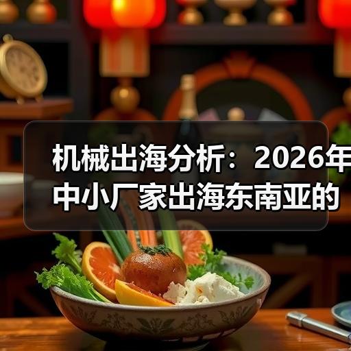 机械出海分析：2026年中小厂家出海东南亚的选型与定价策略