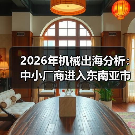 2026年机械出海分析：中小厂商进入东南亚市场要算清哪些成本